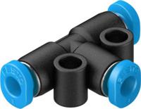 qsmt-3 Festo QS Series Tee Tube-to-Tube Adaptor, Tube-to-Tube Connection Style, 153365