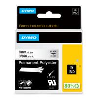 18508dmo Dymo Black on Clear Label Printer Tape, 5.5 m Length, 9 mm Width