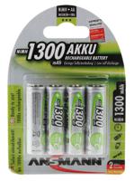 5030792 Ansmann MaxE AA NiMH Rechargeable AA Batteries, 1.3Ah, 1.2V - Pack of 4