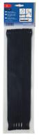 130-00013-textie-m-pa66pp-bk HellermannTyton Cable Tie, Hook and Loop, 200mm x 12.5 mm, Black PA (Loop), PE (Hook), Pk-10
