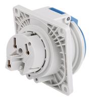 1492 MENNEKES IP44 Blue Panel Mount 3P Angled Industrial Power Socket, Rated At 32A, 230 V