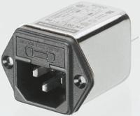 fn9260s-4-06-10 Schaffner 4A, 250 V ac Male Snap-In IEC Filter FN9260S-4-06-10, Faston 1 Fuse