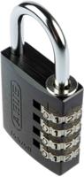 34605-14540-black ABUS 145/40 Combination Weatherproof Aluminium Combination Padlock, 6mm Shackle, 41.5mm Body