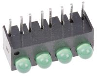 551-0207-004f Dialight 551-0207-004F, Green Right Angle PCB LED Indicator, 4 LEDs, Through Hole 2.1 V