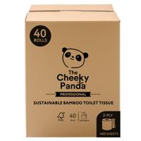 pfb2btoilt The Cheeky Panda Ltd 40 rolls of 400 Sheets Toilet Roll, 2 ply