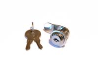 517-866 RS PRO Silver Chrome Plated Zinc Camlock, 26mm Panel-to-Tongue, 16.5 x 19.5mm Cutout, Key Unlock