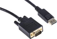 186-3037 RS PRO Male DisplayPort to Male VGA, PVC  Cable, 1080p, 1m