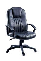 197-0407 RS PRO Black Leather Executive Chair, 115kg Weight Capacity