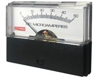 186-2535 RS PRO Analogue Panel Ammeter 50 (Input)μA DC, 57mm x 44mm, ±1.5 % Moving Coil