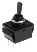 c1770hoaaf Arcolectric (Bulgin) Ltd Toggle Switch, Panel Mount, On-Off-On, DPDT, Tab Terminal