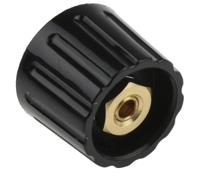 463-8463 RS PRO 21.3mm Black Potentiometer Knob for 6.4mm Shaft Slotted