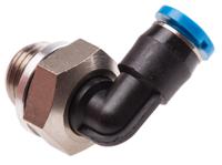 qsml-g18-4 Festo QS Series Elbow Threaded Adaptor, G 1/8 Male to Push In 4 mm, Threaded-to-Tube Connection Style, 186268