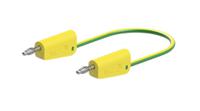 641030-10020 Staubli Test lead, 19A, 30 → 60V, Green/Yellow, 100cm Lead Length