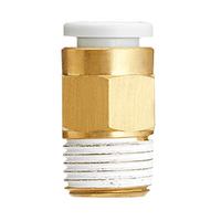 kq2h06-m5a SMC Pneumatic Straight Threaded-to-Tube Adapter, M5 x 0.8 Male, Push In 6 mm