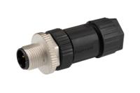 m12d-04bmmb-sl7001 Amphenol Industrial Circular Connector, 4 Contacts, Cable, M12 Connector, Plug, Male, IP67, M Series