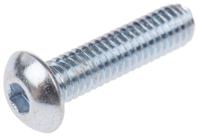 483-9600 RS PRO Bright Zinc Plated Steel Hex Socket Button Screw, ISO 7380, M4 x 16mm