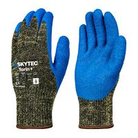 skg00055df Skytec Torin Blue, Yellow Nylon Work Gloves, Size 8, Latex Coating