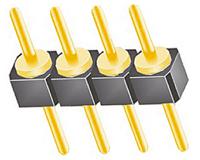 ts-104-g-a Samtec TS Series Straight Through Hole Pin Header, 4 Contact(s), 2.54 mm Pitch, 1 Row, Unshrouded