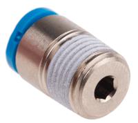 qsm-18-4-i Festo QS Series Straight Threaded Adaptor, R 1/8 Male to Push In 4 mm, Threaded-to-Tube Connection Style, 153316