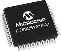 at89c5131a-rdtum Microchip AT89C5131A-RDTUM, 8 bit 80C5X2, AT89C5131A Microcontroller, 48 MHz, 32kB FLASH, 64-Pin VQFP