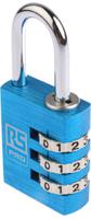 781-6048 RS PRO Combination Aluminium Combination Padlock, 5mm Shackle, 30mm Body