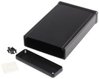 1455l1601bk Hammond 1455 Series Black Aluminium Enclosure, IP54, Black Lid, 160 x 103 x 30.5mm