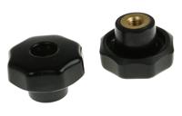 686-193 RS PRO Black Multiple Lobes Clamping Knob, M6, Threaded Through Hole