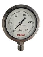 152-309 RS PRO BSP 1/2in Analogue Pressure Gauge 25bar Bottom Entry 100mm Outside Diameter