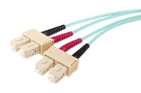 121-3930 RS PRO SC to SC Duplex Multi Mode OM4 Fibre Optic Cable, 900μm, Blue, 3m