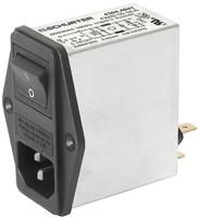 43044065 Schurter 10A, 250 V ac Male Screw Filtered IEC Connector 2 Pole 4304.4065, Quick Connect 2 Fuse