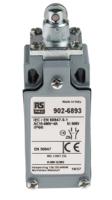 902-6893 RS PRO Roller Plunger Limit Switch, NO/NC, IP66, DPST, Zinc Alloy Housing, 400V ac Max, 10A Max