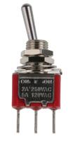 401-703 RS PRO Toggle Switch, PCB Mount, On-On, SPDT, Through Hole Terminal, 250V