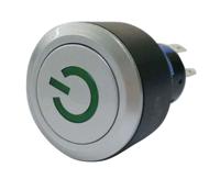 175-8419 RS PRO Illuminated Push Button Switch, Momentary, Panel Mount, 22.2mm Cutout, SPDT, Green LED, 250V ac, IP65