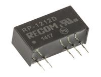 rp-1212d Recom RP DC-DC Converter, ±12V dc/ ±42mA Output, 10.8 → 13.2 V dc Input, 1W, Through Hole, +85°C Max Temp -40°C