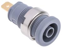 972355106 Hirschmann Test & Measurement Grey Female Banana Socket, 4 mm Connector, Tab Termination, 25A, 1000V ac/dc, Gold Plating