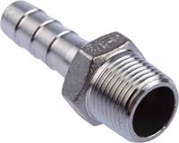 499-3748 RS PRO Stainless Steel Pipe Fitting, Straight Hexagon Hose Nipple, Male R 3/8in x Male