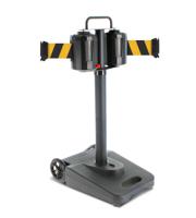 smart1510nj2 Viso Black Polypropylene, Steel Retractable Barrier, 15m, Black/Yellow Tape