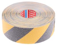 60951-00000-02 Tesa 60951 Black/Yellow PVC Film 15m Anti-slip Hazard Tape, 0.81mm Thickness