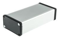1455k1602 Hammond 1455 Series Silver Aluminium Enclosure, IP54, Black Lid, 160 x 78 x 43mm