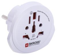 824-6080 SKROSS Australia, China, Italy, Japan, Switzerland, UK, USA to Europe Travel Adapter, Rated At 13A