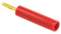 240115-22 Staubli Red, Male to Female Test Connector Adapter With Brass contacts and Gold Plated - Socket Size: 4mm
