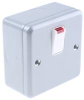 k5232-alm MK Electric Silver Metal Clad Switch, 1 Gang, Metalclad