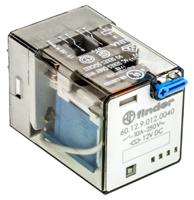 601290120040 Finder Plug In Power Relay, 12V dc Coil, 10A Switching Current, DPDT