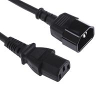 123-0959 RS PRO Straight IEC C13 Socket to Straight IEC C14 Plug Power Cord, 1m
