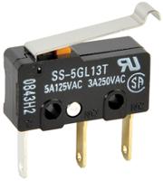 ss-5gl13t Omron Simulated Roller Lever Micro Switch, Solder Lug Terminal, 5 A @ 125 V ac, SP-CO, IP40