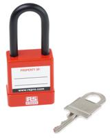 175-1182 RS PRO Red 1-Lock ABS, Steel, PVC Safety Lockout Padlocks, 6mm Shackle, 46mm Attachment