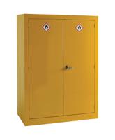 251-867 RS PRO Yellow Steel Lockable 2 Door Hazardous Substance Cabinet, 1535mm x 1125mm x 560mm