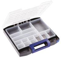 138345 Raaco 14 Cell Blue PC, PP Compartment Box, 55mm x 354mm x 323mm