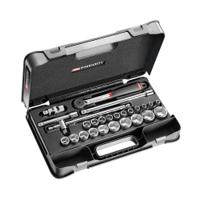 s161-4p6pb Facom 26-Piece Metric 1/2 in Standard Socket Set with Ratchet, 6 point
