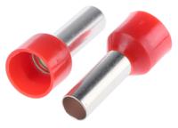 513-2657 RS PRO Insulated Crimp Bootlace Ferrule, 12mm Pin Length, 4.5mm Pin Diameter, 10mm² Wire Size, Red